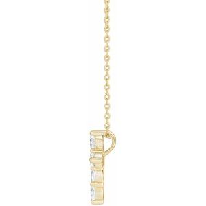 14K Yellow Gold 3/4 CTW Lab-Grown Diamond Cross 18" Necklace