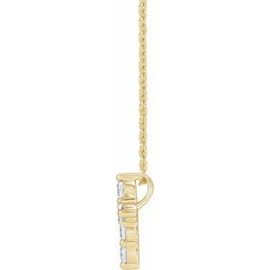14K Yellow Gold 1/2 CTW Lab-Grown Diamond Cross 18" Necklace