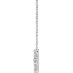 14K White Gold 1/6 CTW Lab-Grown Diamond Sideways Cross 16-18" Necklace