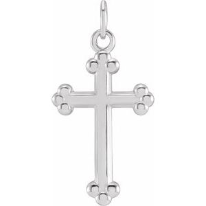 14K White Gold Cross Pendant