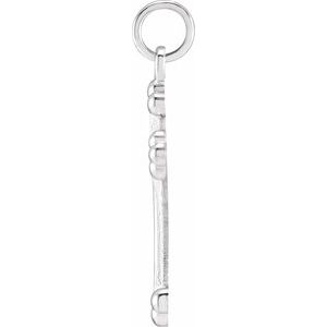 14K White Gold Cross Pendant