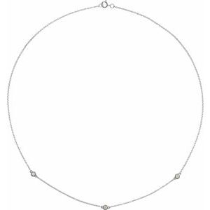 14K White Gold 1/5 CTW Natural Diamond 3-Station 18" Necklace
