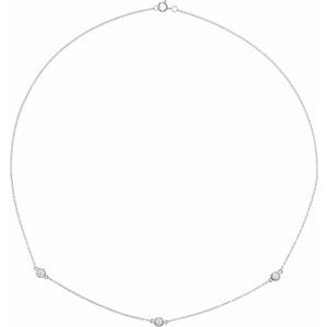 14K White Gold 1/3 CTW Lab-Grown Diamond 3-Station 18" Necklace