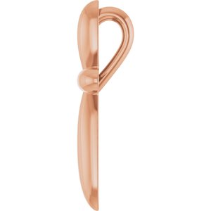 14K Rose Gold 17x13 mm Cross Pendant