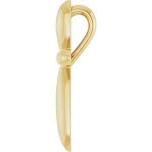 14K Yellow Gold 17x13 mm Cross 16-18" Necklace