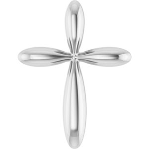 14K White Gold 17x13 mm Cross Pendant