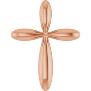 14K Rose Gold 17x13 mm Cross 16-18" Necklace