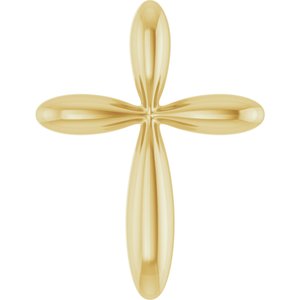 14K Yellow Gold 17x13 mm Cross 16-18" Necklace
