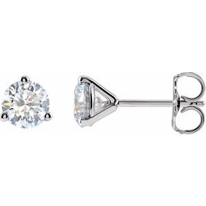 14K White Gold 1/2 CT Lab-Grown Diamond Stud Earrings