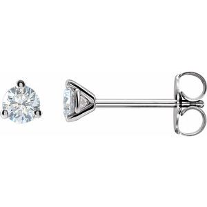 14K White Gold 1/8 CT Lab-Grown Diamond Stud Earrings