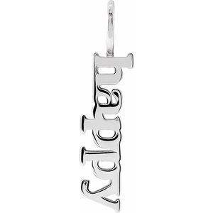 14K White Gold Happy Charm/Pendant