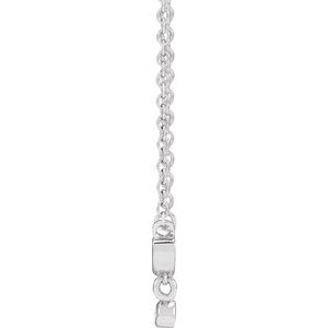 14K White Gold .015 CT Natural Diamond Mama 18" Necklace