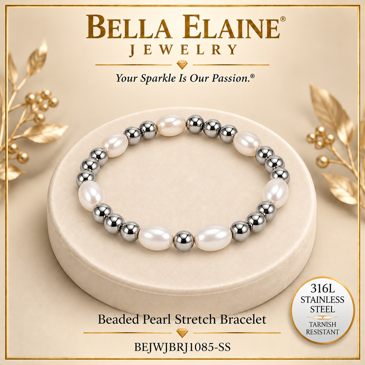 Pearl Beaded Stretch Bracelet