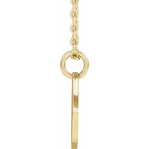 14K Yellow Gold 12.75x9.99 mm Pierced Cross 16-18" Necklace