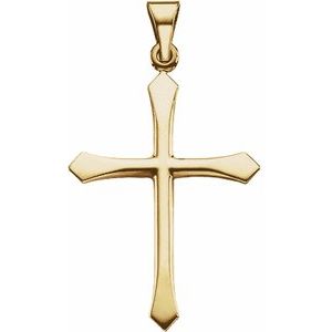 14K Yellow Gold 28.5x21 mm Cross Pendant
