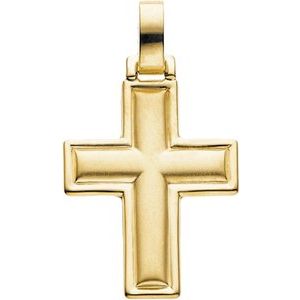 14K Yellow Gold 30x24 mm Cross Pendant