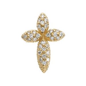 14K Yellow Gold 1/3 CTW Natural Diamond Cross Pendant
