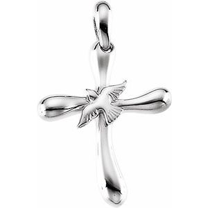 Sterling Silver Cross with Dove Pendant