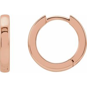 14K Rose Gold Hinged 14 mm Hoop Earrings