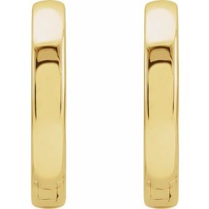 14K Yellow Gold Hinged 12 mm Hoop Earrings