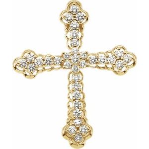 14K White Gold 1 CTW Natural Diamond Cross Pendant