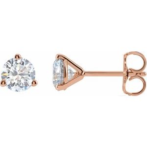 14K Rose Gold 1 1/5 CTW Lab-Grown Diamond Stud Earrings