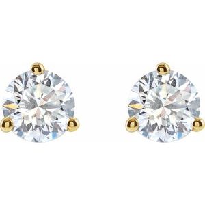 14K Yellow Gold 1 1/5 CTW Lab-Grown Diamond Stud Earrings