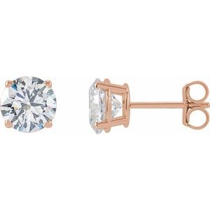 14K Rose Gold 2 CTW Lab-Grown Diamond Earrings