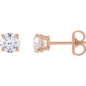 14K Rose Gold 1 1/4 CTW Lab-Grown Diamond Earrings