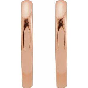 14K Rose Gold Hinged 12.5 mm Hoop Earrings
