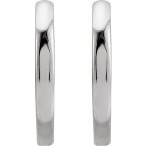 Platinum Hinged 12.5 mm Hoop Earrings
