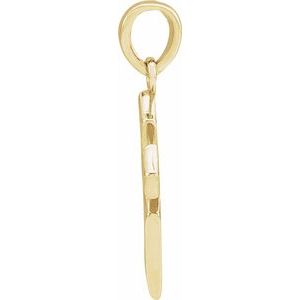 14K Yellow Gold 18.3x9 mm Cross Pendant