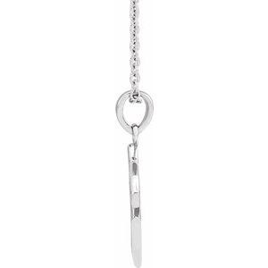 Platinum 18.3x9 mm Cross 16-18" Necklace