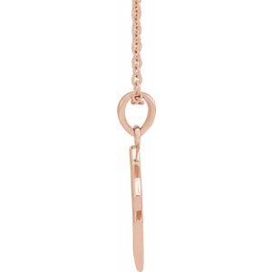 14K Rose Gold 18.3x9 mm Cross 16-18" Necklace