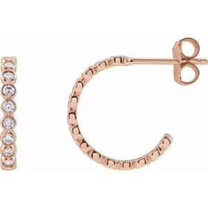 14K Rose Gold 1/3 CTW Natural Diamond 14 mm Hoop Earrings