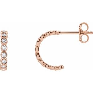 14K Rose Gold 1/3 CTW Lab-Grown Diamond 11.1 mm Hoop Earrings