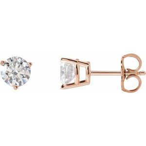 14K Rose Gold 1 CTW Lab-Grown Diamond Earrings