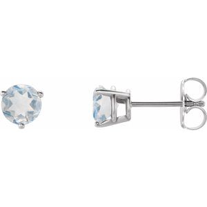 Platinum Natural Blue Sheen Moonstone Earrings