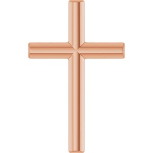 14K Rose Gold 12x7.6 mm Cross 18" Necklace