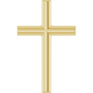 14K Yellow Gold 12x7.6 mm Cross Pendant