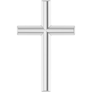 Sterling Silver 12x7.6 mm Cross 18" Necklace