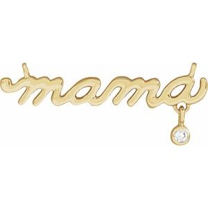 14K Yellow Gold .02 CT Lab-Grown Diamond Necklace Center