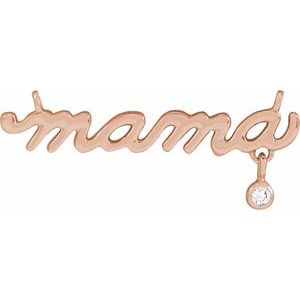 14K Rose Gold .02 CT Natural Diamond Necklace Center