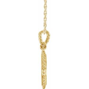 14K Yellow Gold .04 CTW Natural Diamond Cross Rope 16-18" Necklace