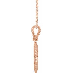 14K Rose Gold .04 CTW Natural Diamond Cross Rope 16-18" Necklace