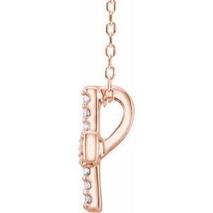 14K Rose Gold .07 CTW Natural Diamond Cross 16-18" Necklace