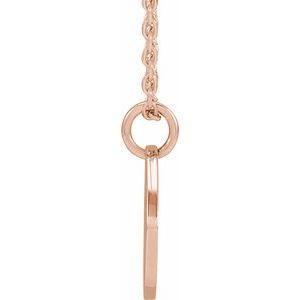 14K Rose Gold 12.75x9.99 mm Pierced Cross 16-18" Necklace