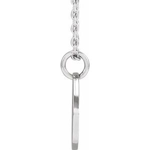 Platinum 12.75x9.99 mm Pierced Cross 16-18" Necklace