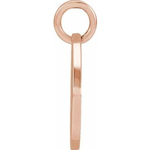 14K Rose Gold 12.75x9.99 mm Pierced Cross Pendant
