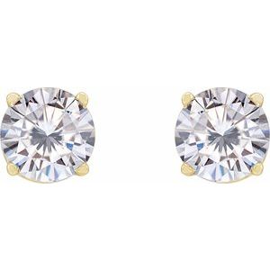 14K Yellow Gold 5.5 mm Stuller Lab-Grown Moissanite Earrings